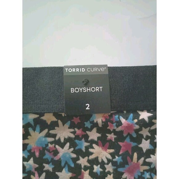 Torrid Curve Boyshort Size 2 XXL Stars Black Star Cotton Mid-Rise Stretch New - Picture 5 of 6